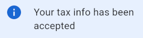 Tax info accepted
