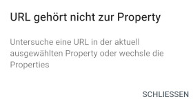 Meldung: URL gehört nicht zur Property