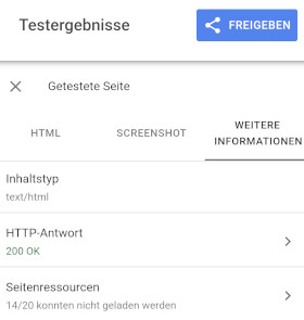 Mobiltest: Weitere Informationen