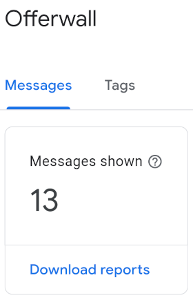 Offerwall message